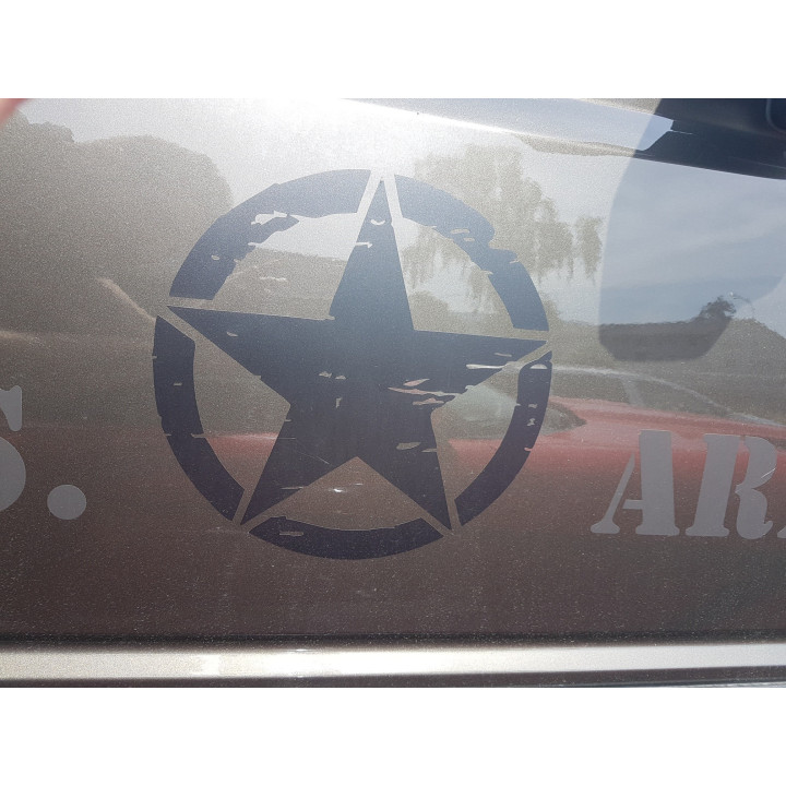 Decal "Ripped-off Armystar" mattschwarz klein