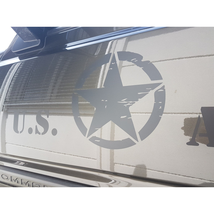 Decal "Ripped-off Armystar" mattschwarz klein
