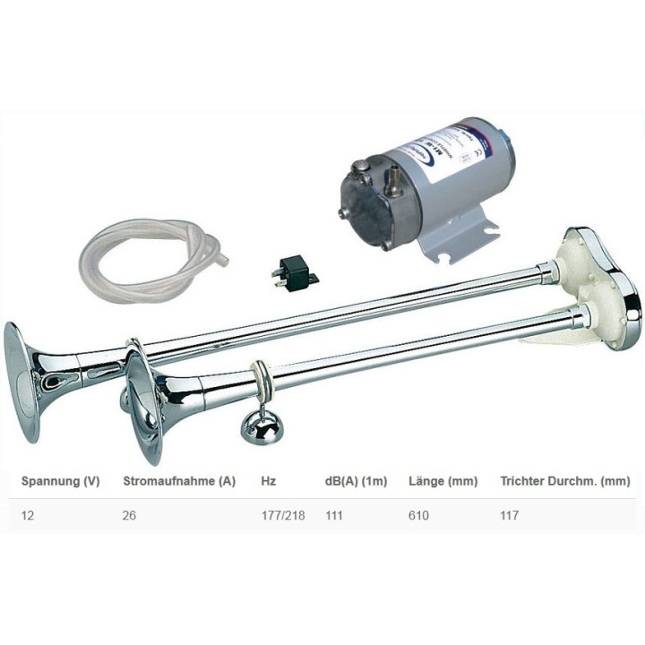 Trainhorn-Kit mit 62cm Hörner & Kompressor mit Strassenzulassung!