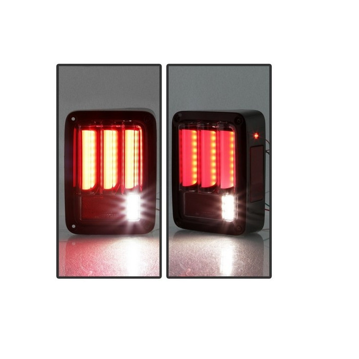 Heckleuchten-SET LED rot / klarglas mit Laufblinker (US-Wrangler)