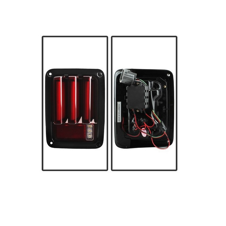 Heckleuchten-SET LED rot / klarglas mit Laufblinker (US-Wrangler)