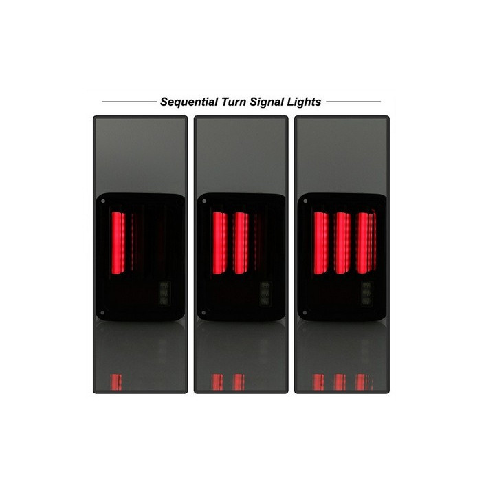 Heckleuchten-SET LED rot / klarglas mit Laufblinker (US-Wrangler)