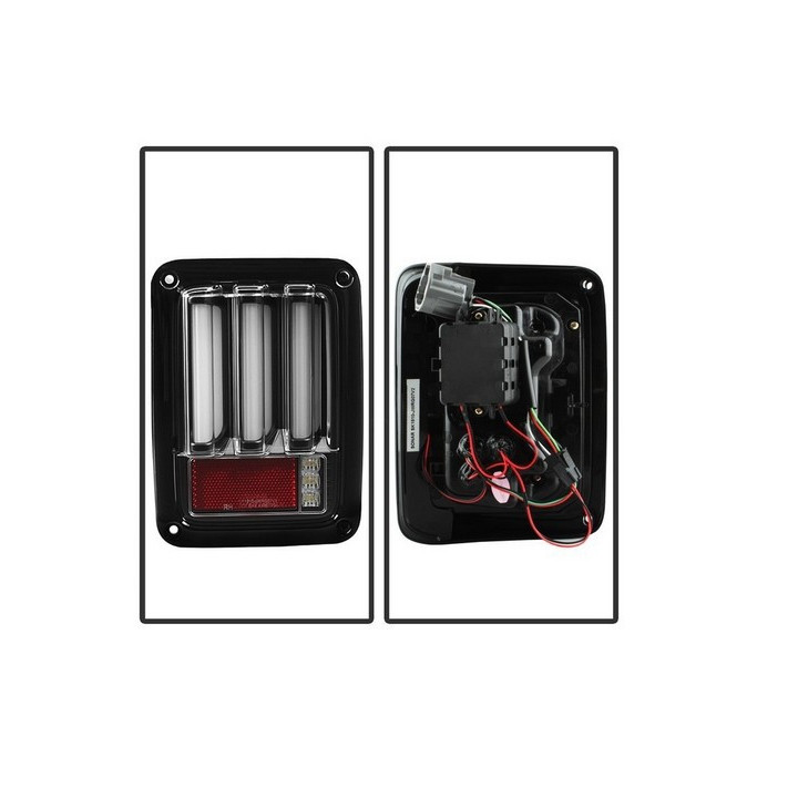 Heckleuchten-SET LED rot / klarglas mit Laufblinker (US-Wrangler)