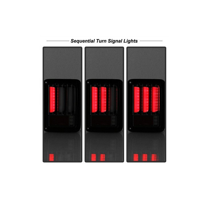 Heckleuchten-SET LED rot / klarglas mit Laufblinker (US-Wrangler)