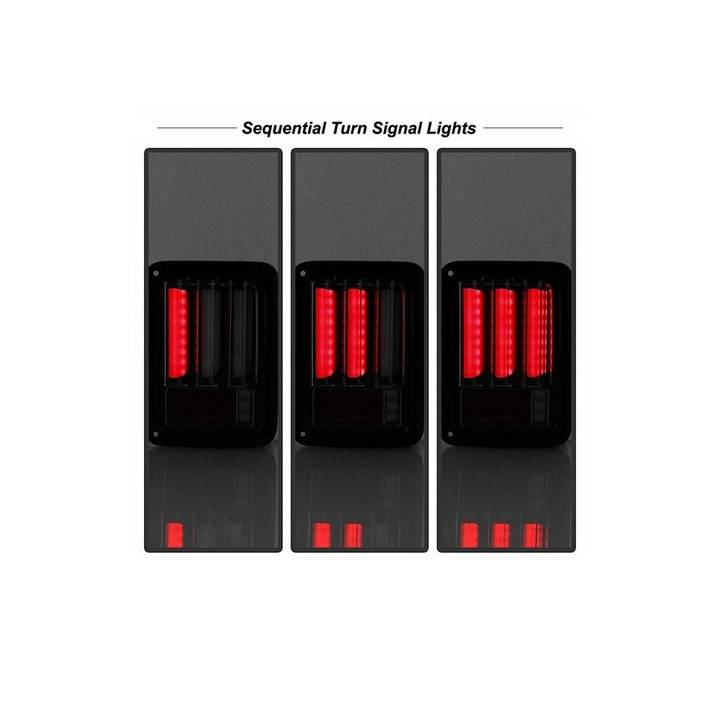 Heckleuchten-SET LED rauchglas mit Laufblinker (US-Wrangler)