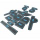Rubber-Pad Set (16-Teilig) Jeep Renegade in verschiedenen Farben