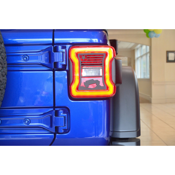 Taillight Cover "American-Flag & Terrain" Jeep Tweaks